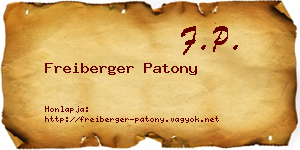 Freiberger Patony névjegykártya